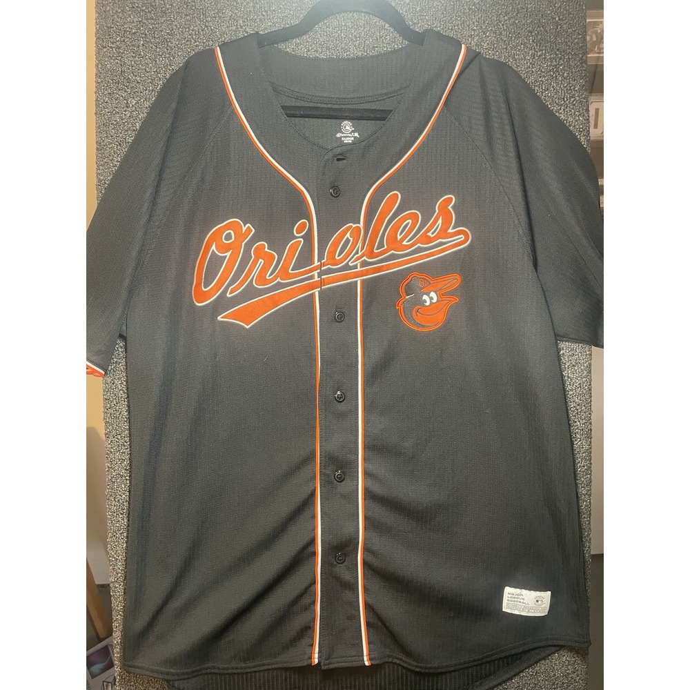 Baltimore Orioles MLB Jersey Size Large Button Up Black Dynasty